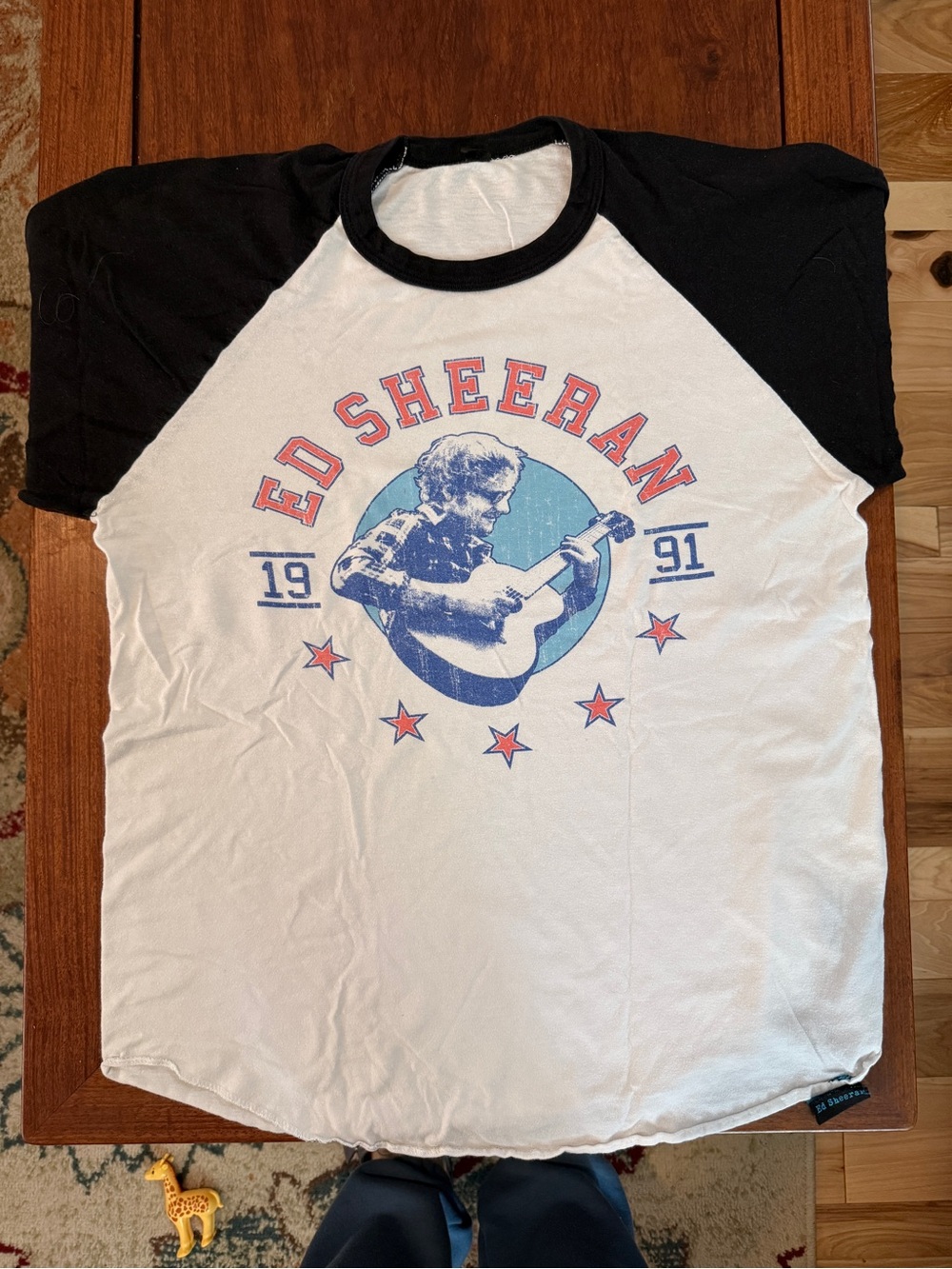 Ed Sheeran White and Black Raglan Long Sleeve Tee